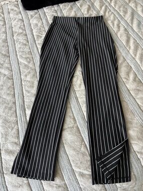Zara Black and White Pinstripe Trousers